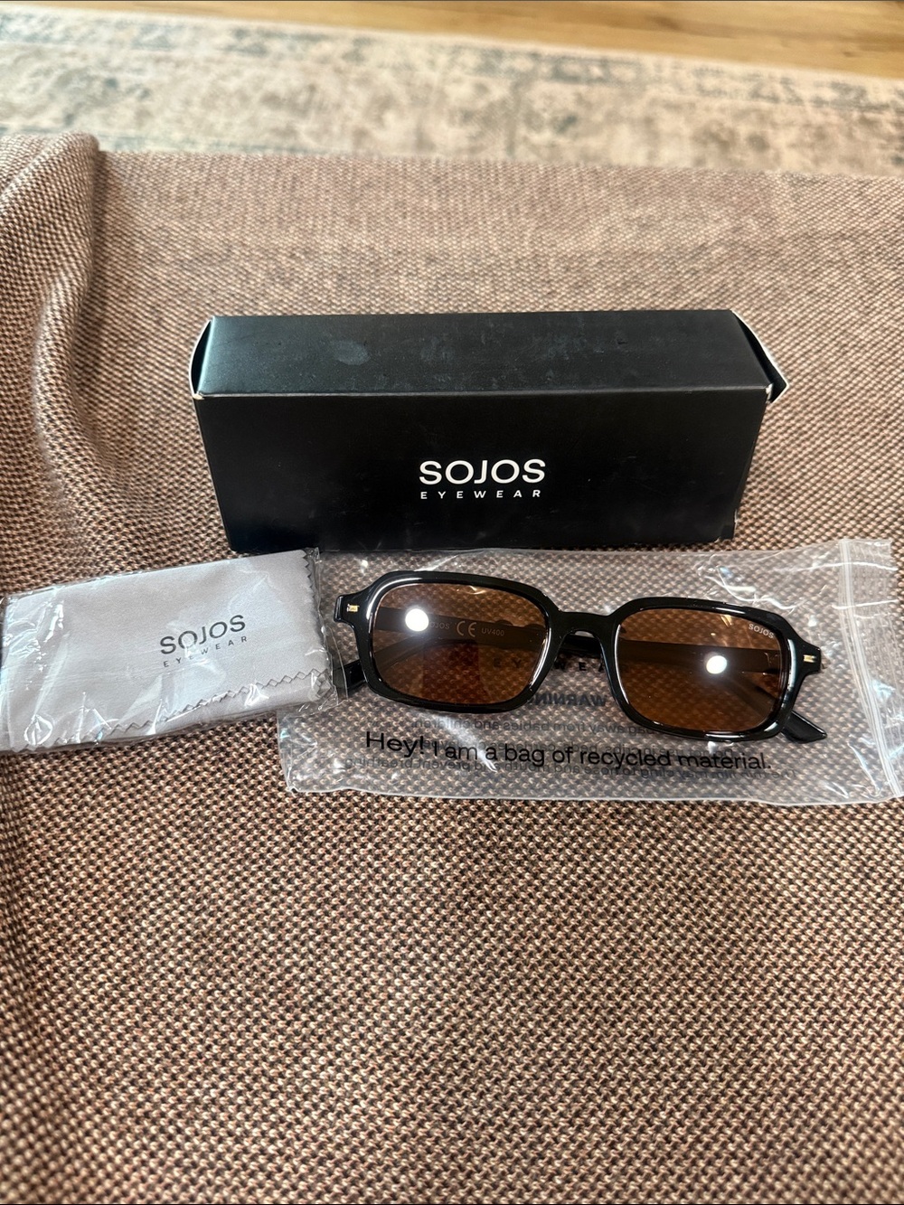 SOJOS Black Frame Brown Lens Sunglasses